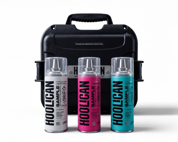 HOOLICASE with the SAMPLE can line-up